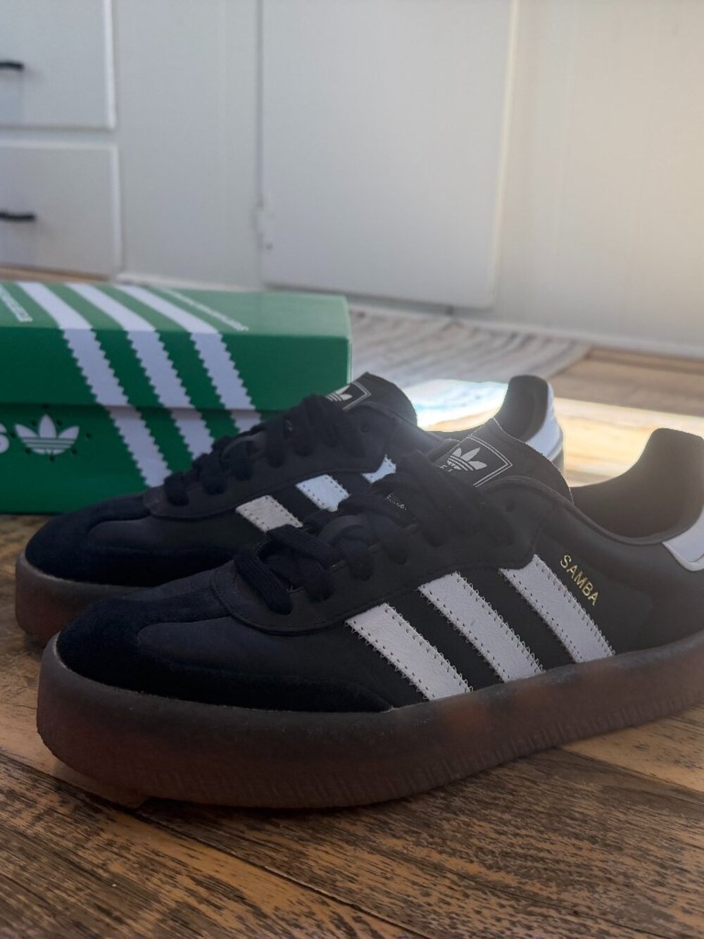 Adidas Samba Platform Sneakers Black White Gum
